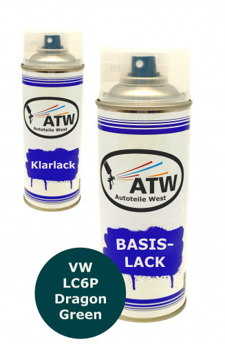Autolack für VW LC6P Dragon Green+400ml Klarlack Set